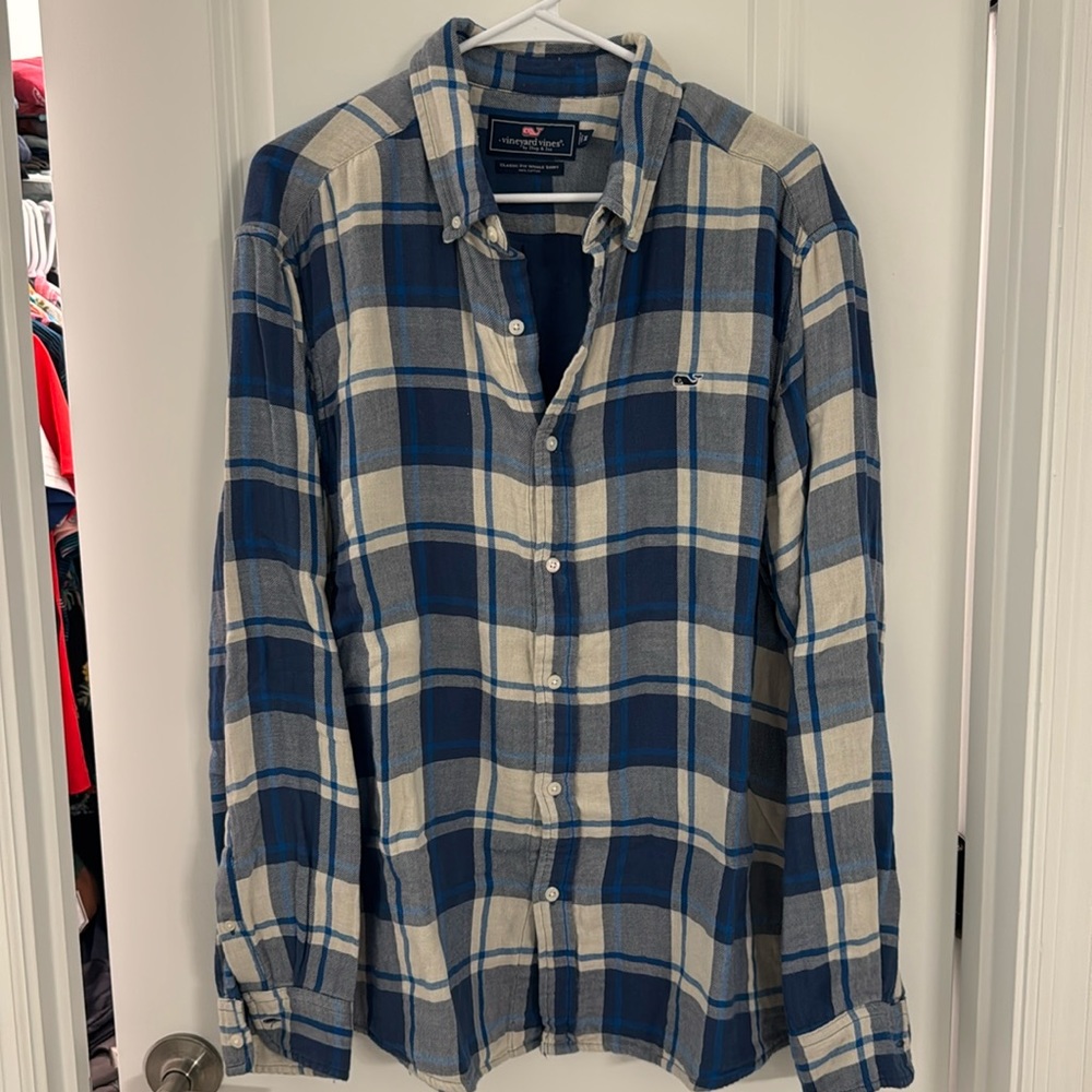 Vineyard Vines casual button-down flannel.